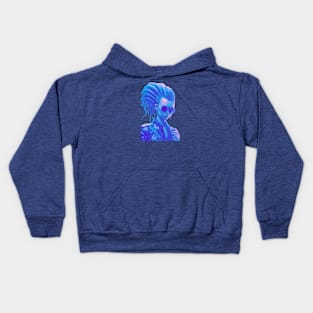 Xeno Cyberpunk Chic, Futuristic Femme Fatale Kids Hoodie